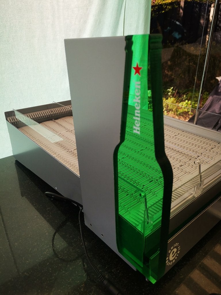 Heineken Display Blikjes Pusher Systeem Mancave Met Licht, Verzamelen, Ophalen of Verzenden, Nieuw, Reclamebord, Plaat of Schild