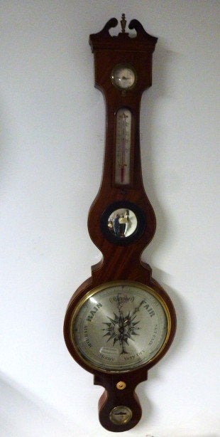 antieke kwik barometer, Ophalen, Gebruikt, Barometer