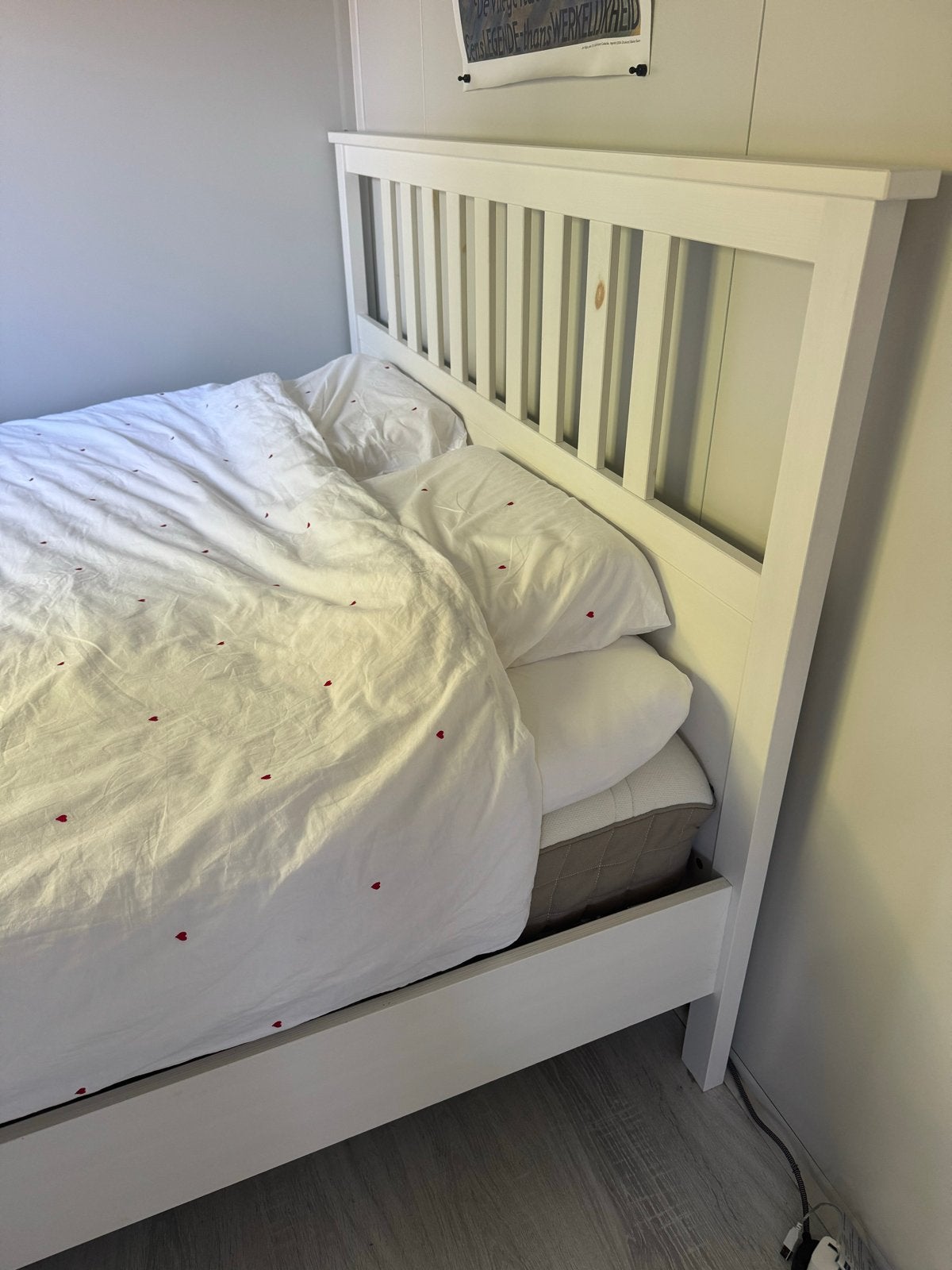 IKEA Hemnes bed 160x200 - Wit, Huis en Inrichting, Slaapkamer | Bedden, Ophalen, Gebruikt, Wit, Tweepersoons
