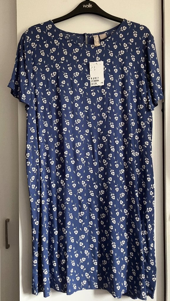 Zomerjurk blauw bloemen maat 40, Kleding | Dames, H&M, Blauw, Nieuw, Knielengte