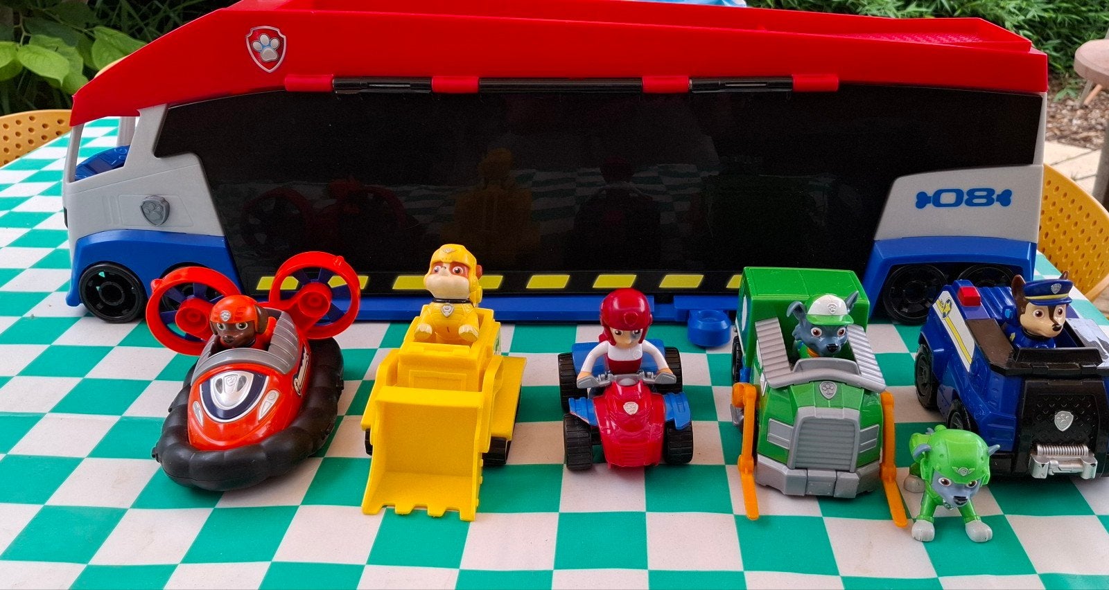 Paw Patrol Patroller met 5 voertuigen en figuren, Ophalen of Verzenden, Gebruikt