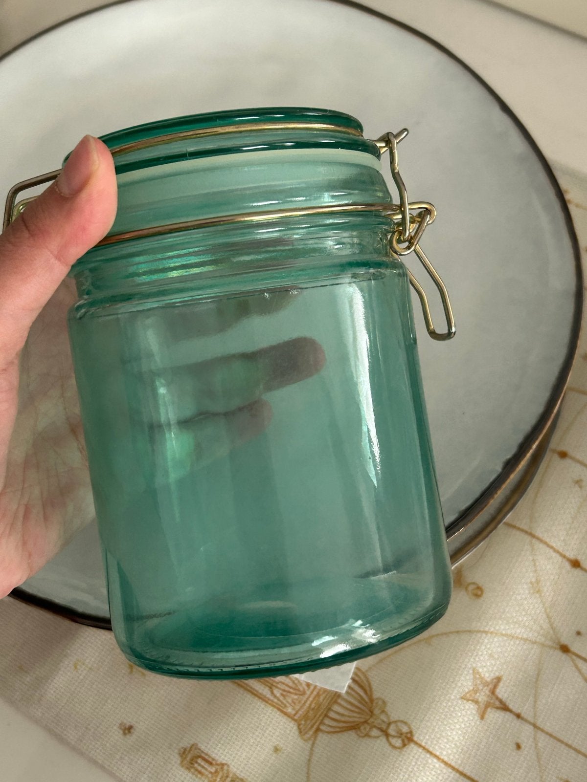 Glazen Voorraadpot met Sluitbare Deksel - Groen, Ophalen of Verzenden, Voorraadpot, Groen, Glas
