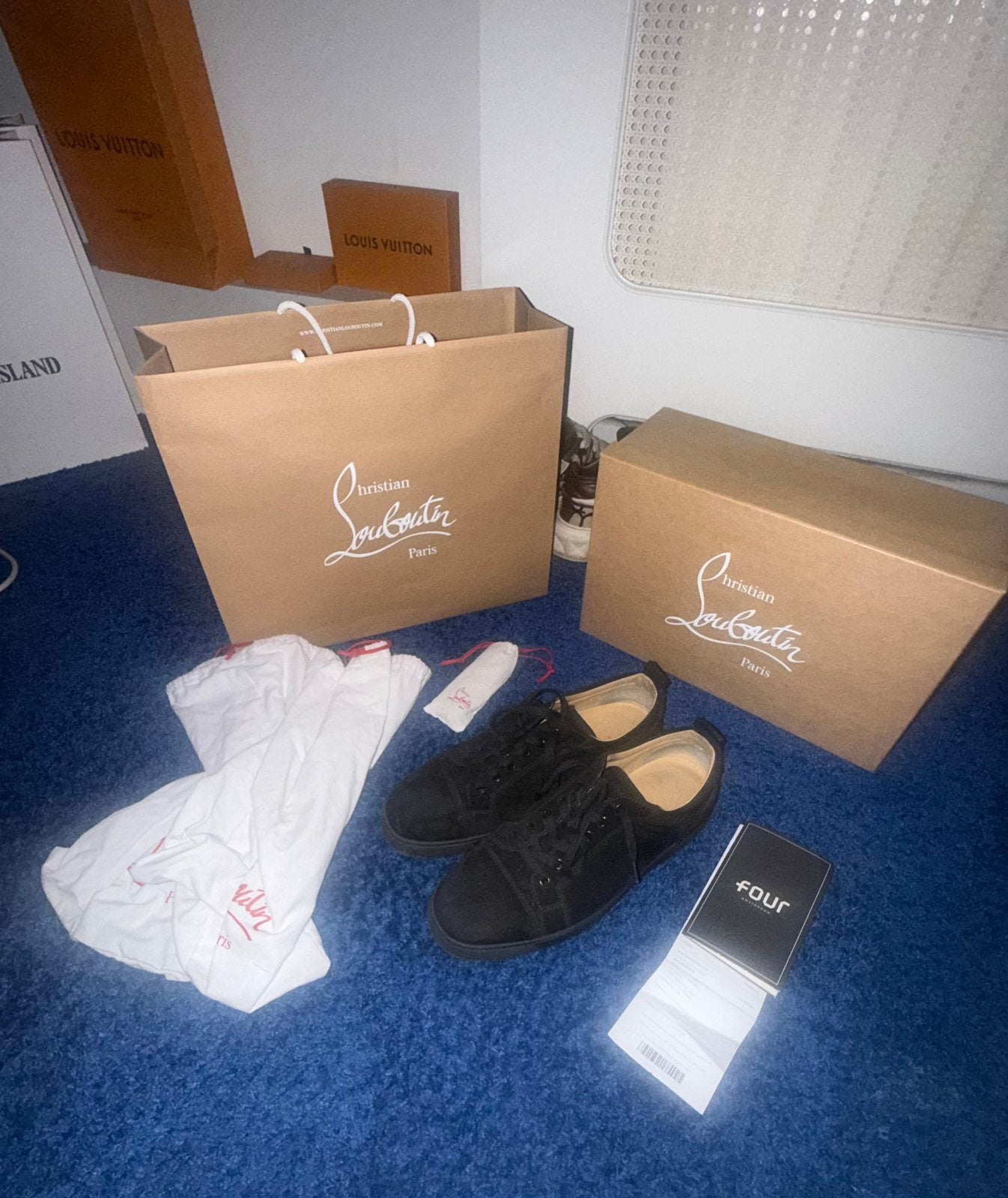 Christian Louboutin Sneakers origineel maat 43,5, Ophalen of Verzenden, Gedragen, Zwart, Sneakers of Gympen