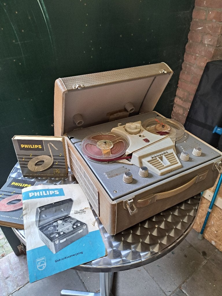 vintage philips bandrecorder, Audio, Tv en Foto, Ophalen, Bandrecorder, Met banden