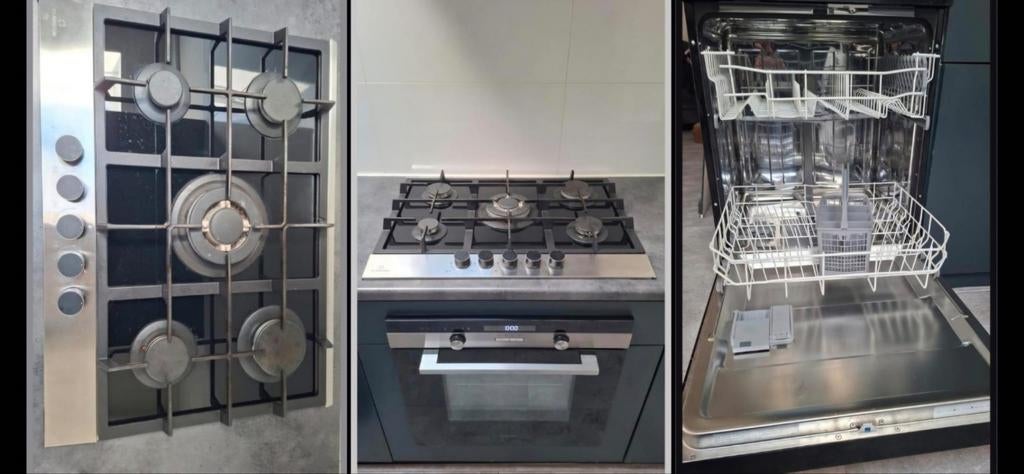 Set: Kookplaat, Oven en Vaatwasser - Zo Goed Als Nieuw, Witgoed en Apparatuur, Kookplaten, Ophalen, Zo goed als nieuw, Inbouw
