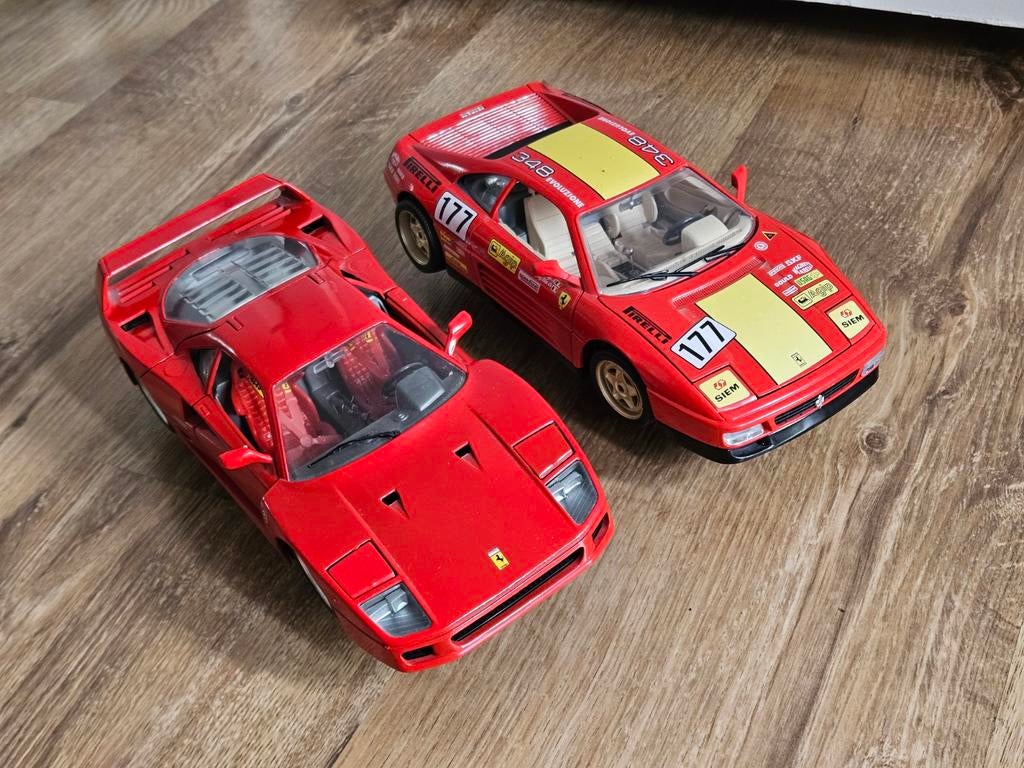 Ferrari F40 en 348tb 1:18 Burago en Tonka, Hobby en Vrije tijd, Modelauto's | 1:18, Ophalen of Verzenden, Gebruikt, Auto, Bburago