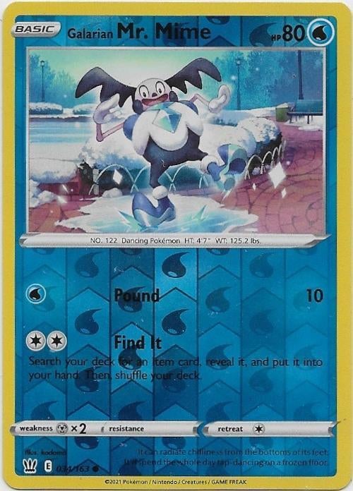 Battle Styles,  Galarian Mr. Mime [reverse] 34/163, Verzenden, Nieuw, Losse kaart
