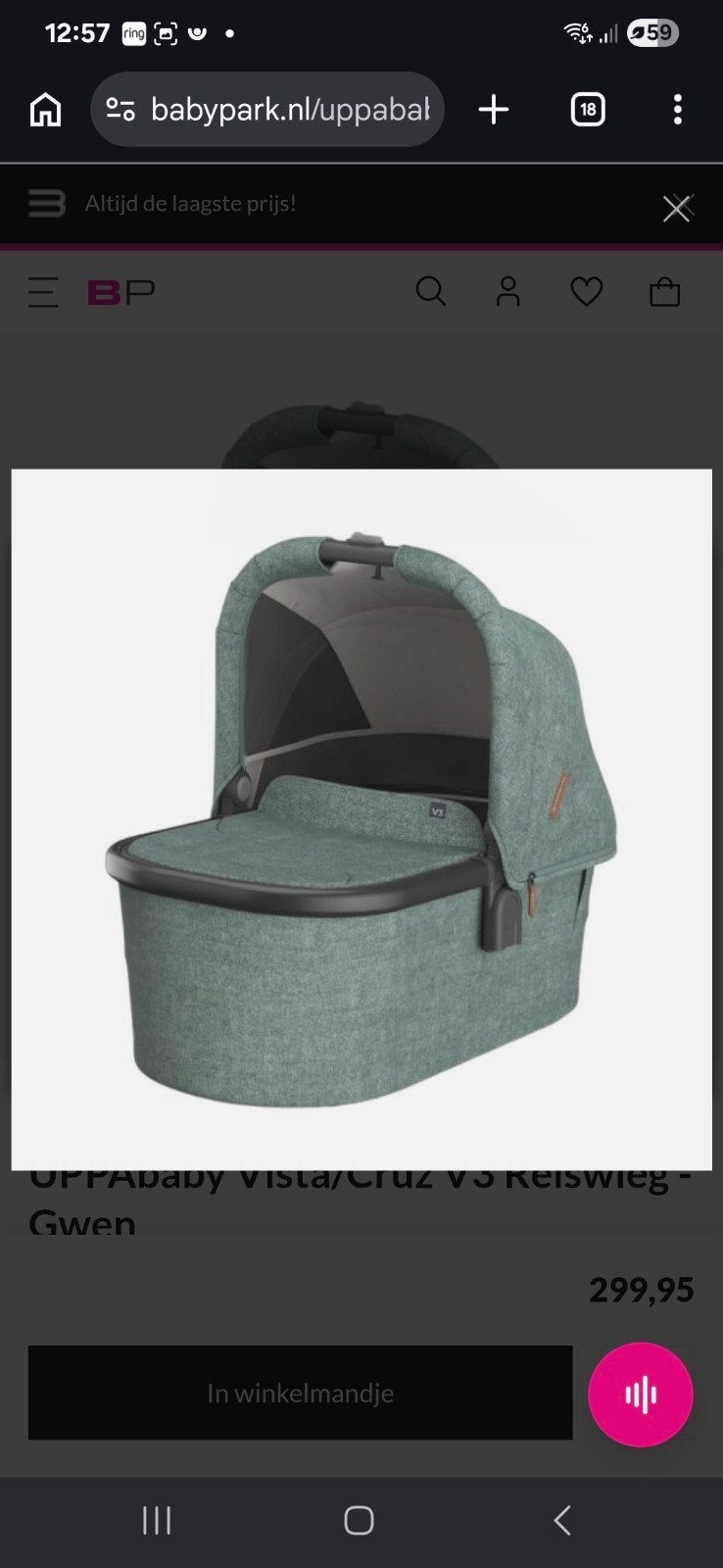 Uppababy reiswieg gwen, Ophalen of Verzenden, Nieuw, Overige merken