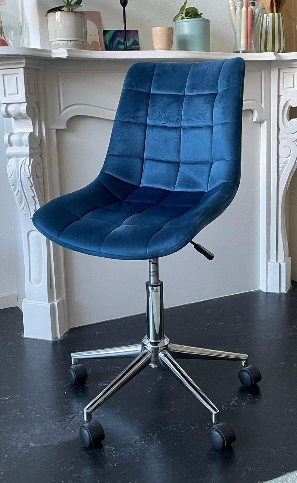 Bureaustoel, Ophalen, Gebruikt, Blauw, Bureaustoel