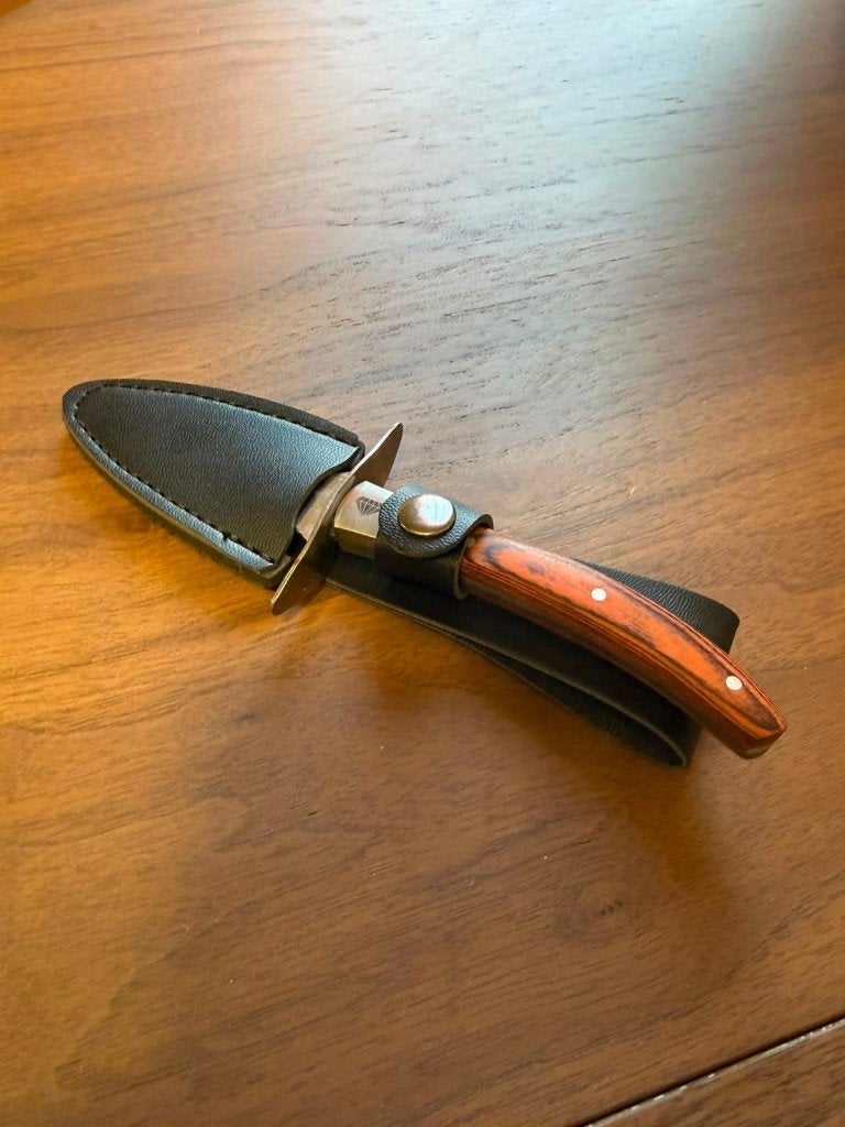 Oestermes zwart incl. RVS oesterhandschoenen, Ophalen, Zo goed als nieuw