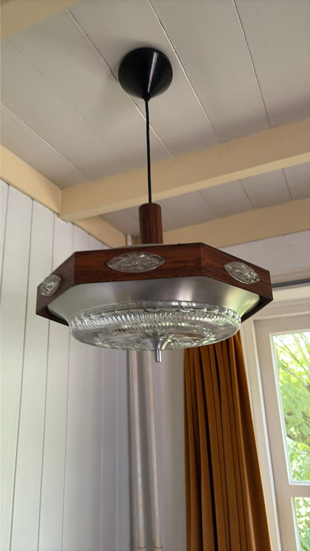 Lakro Amstelveen spage age Ufo lamp, Space age mid century, Gebruikt, Glas, E27 (groot)