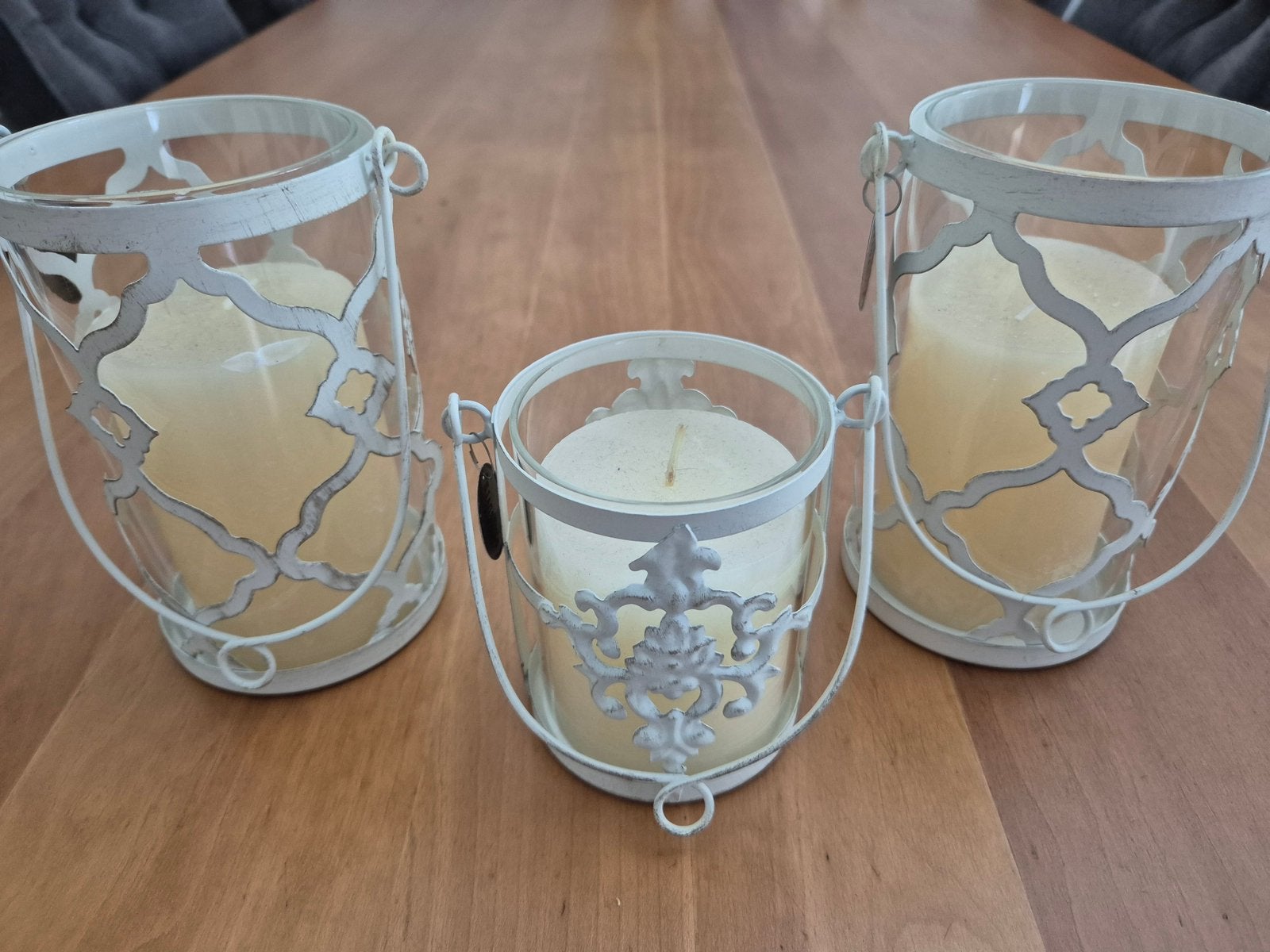 Riverdale landelijke windlichten set van 3, kleur wit, Huis en Inrichting, Woonaccessoires | Kandelaars en Kaarsen, Riverdale