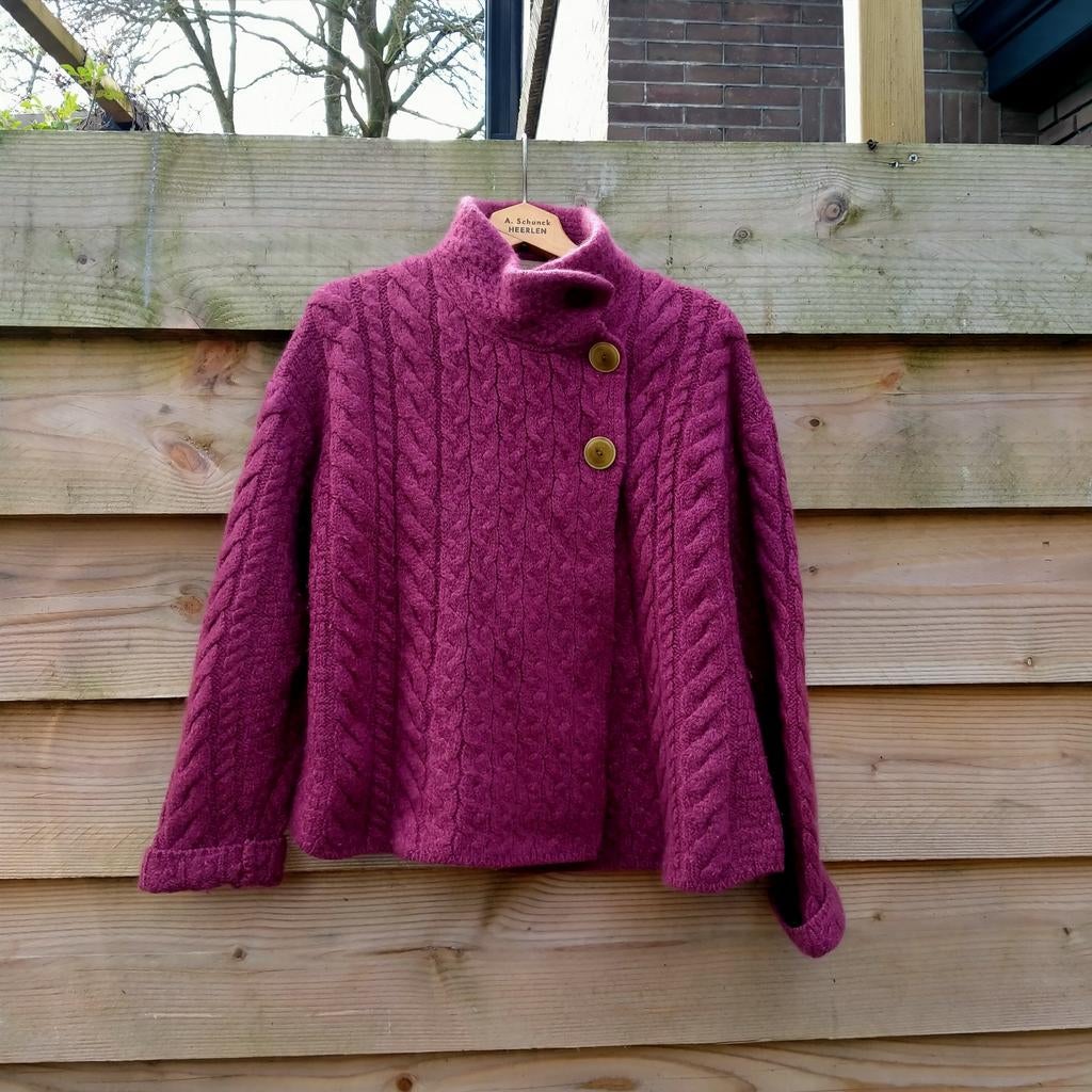 Aran Sweater Market Ireland paars 🍆 merino wol vest, Ophalen of Verzenden, Gedragen, Maat 42/44 (L), Paars