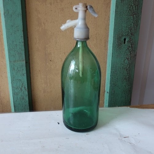 Spuitwaterfles groen sodafles origineel spuitfles, Ophalen of Verzenden