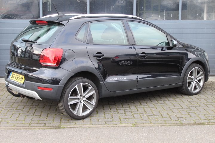 Volkswagen Polo 1.2 TSI Aut. Cross APK 4/2027 Airco, Cruise,, Euro 5, Stof, Zwart, Zwart
