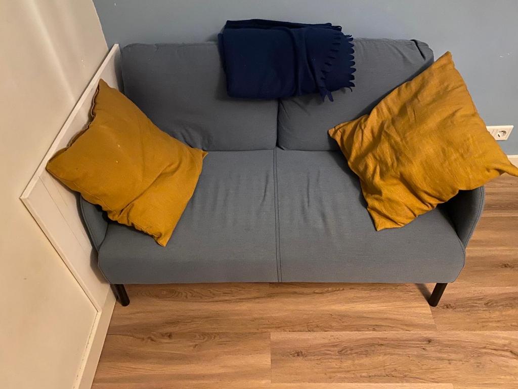 IKEA bankje met kussens - Zo goed als nieuw!, Tweepersoons, 75 tot 100 cm, Ophalen of Verzenden, Zo goed als nieuw