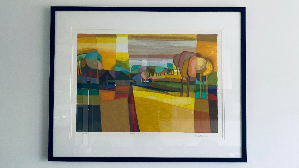 Zeedruk Ton Schulten "Twente in zonlicht 1996", Antiek en Kunst, Kunst | Litho's en Zeefdrukken, Zeefdruk, Gelimiteerde oplage