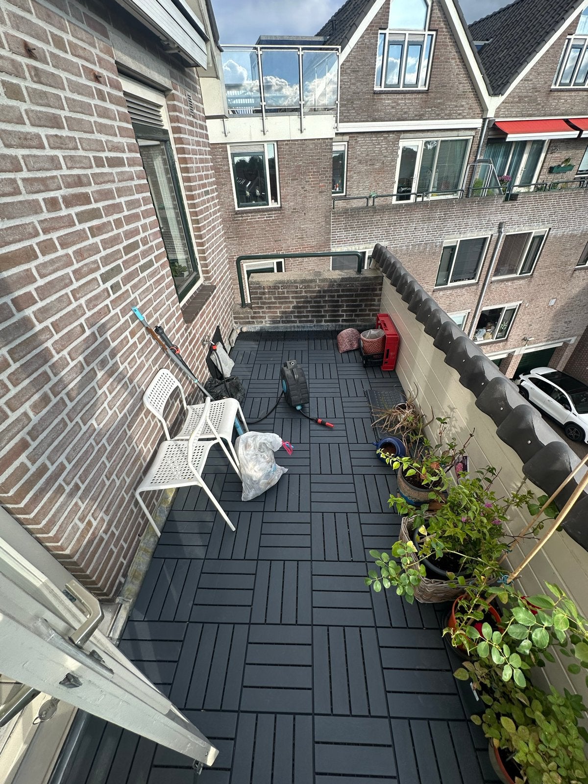 125 IKEA RUNNEN vlondertegels donkergrijs - Balkon/Terras, Tuin en Terras, Ophalen, Gebruikt, Composiet