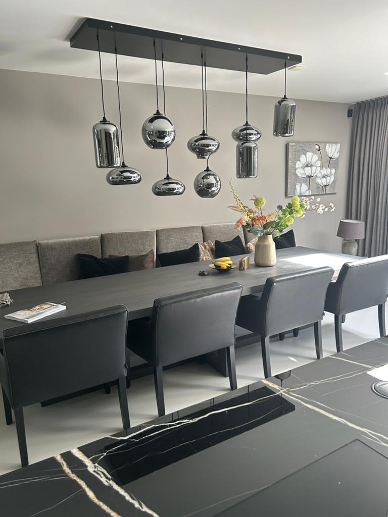 Design tafel Frank 3.50 meter met lederen stoelen en bank, Huis en Inrichting, Tafels | Eettafels, Ophalen, 100 tot 150 cm, 200 cm of meer