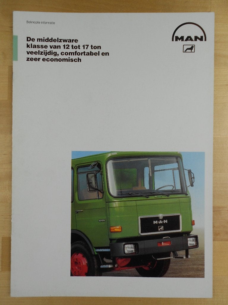 MAN Diesel 1987 Brochure - 12, 14 en 17 tonner - 170 192 pk, Ophalen of Verzenden, Zo goed als nieuw, Overige merken, MAN DIesel