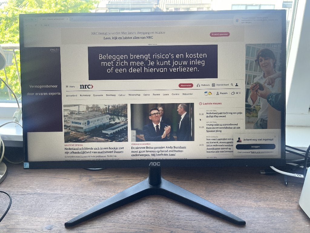 Monitor AOC 24B1H, 24 inch, Computers en Software, Monitoren, Ophalen, Gebruikt, Kantelbaar, Overige typen