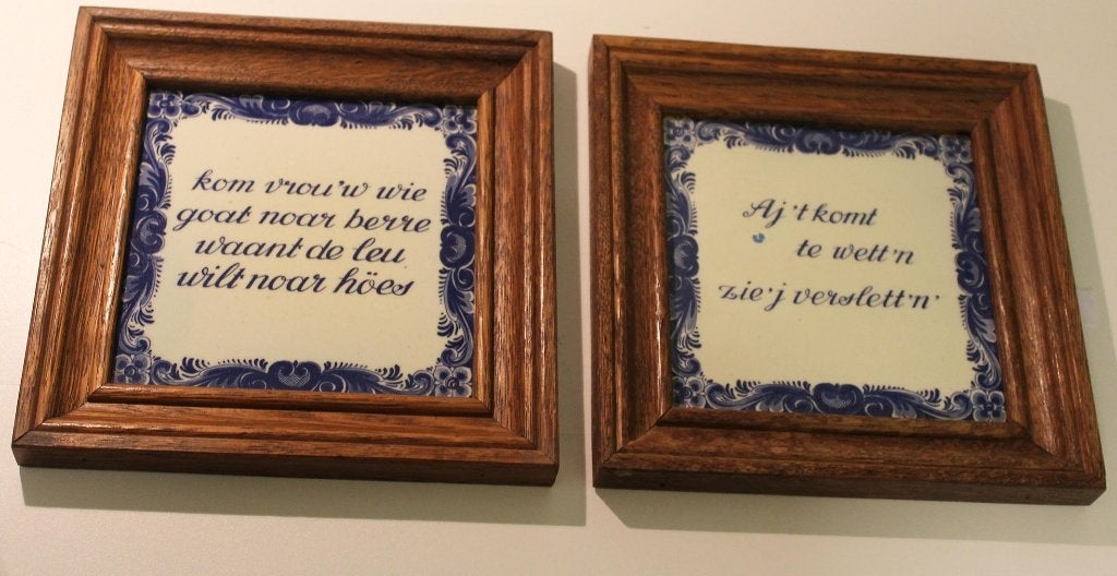 tegels met spreuk, Decoratieobject, Steen/keramiek, Ophalen of Verzenden, Zo goed als nieuw