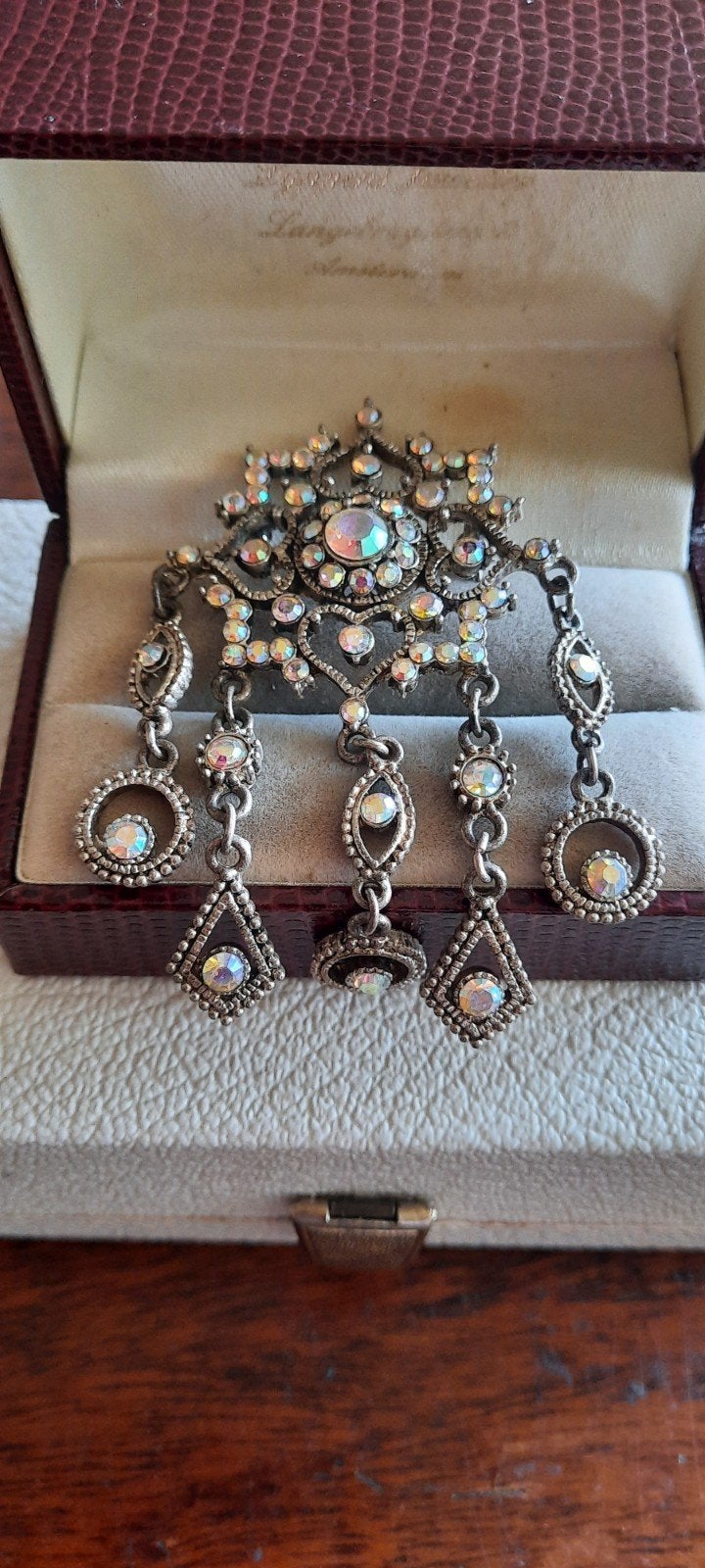 Vintage Neo Renaissance broche met aurora borealis, Sieraden, Tassen en Uiterlijk, Ophalen of Verzenden, Overige materialen, Broche