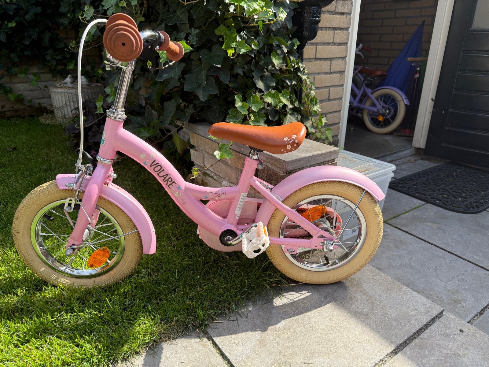 Volare Blossom Kinderfiets - Roze (12 inch), Ophalen, Zijwieltjes, Gebruikt, Velgrem