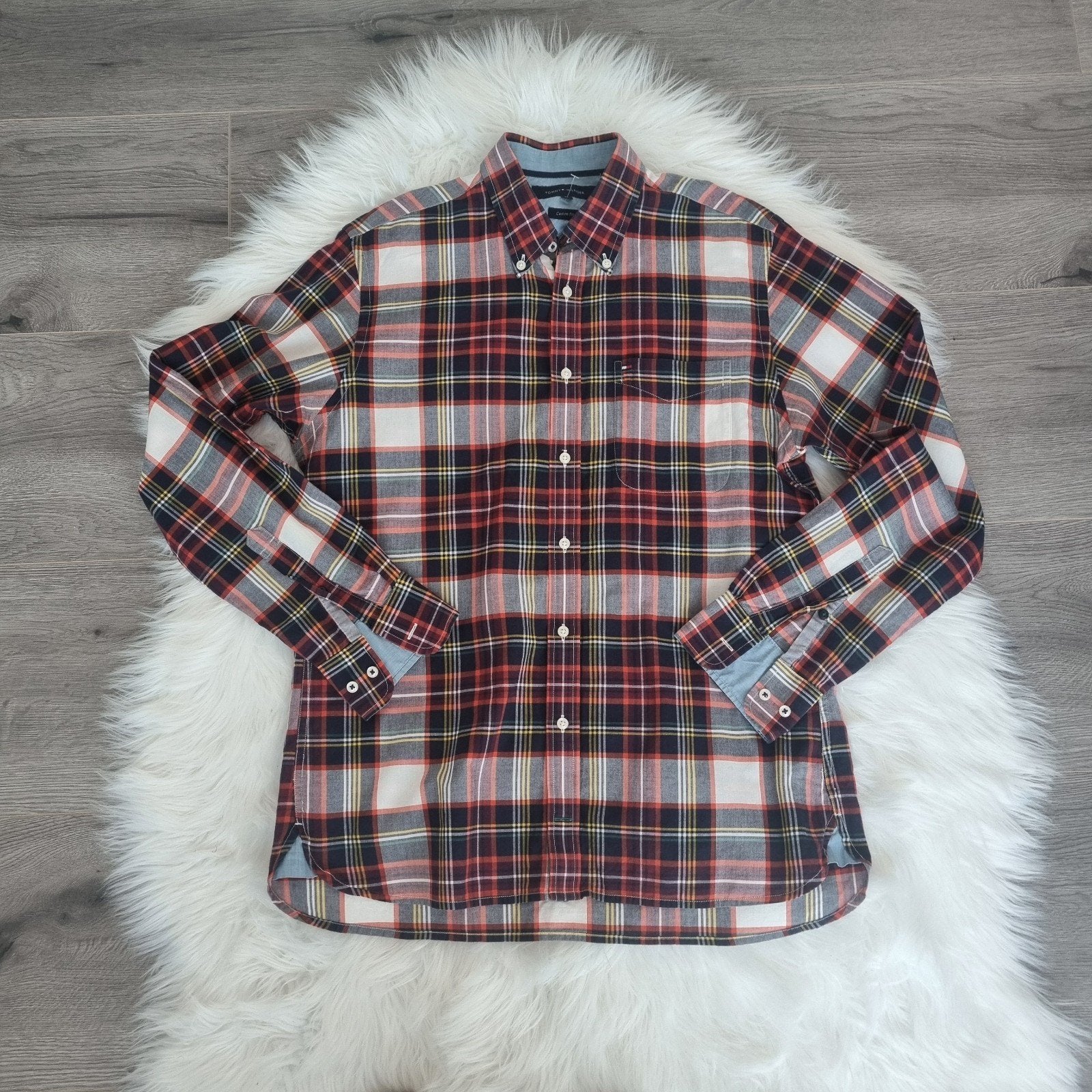 Tommy Hilfiger Geruit Overhemd / Blouse - Rood/Blauw Geruit, Kleding | Heren, Overhemden, Meerkleurig, Tommy Hilfiger, Zo goed als nieuw