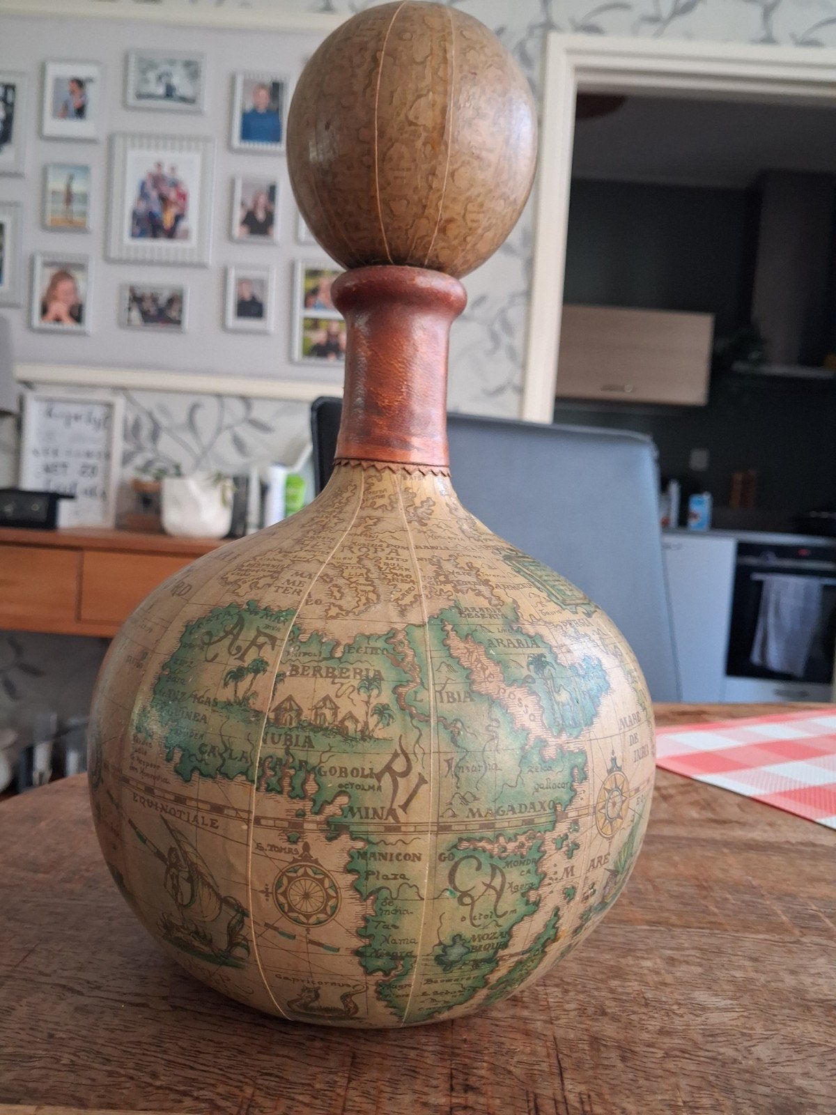 Vintage wereldbol karaf, Antiek en Kunst, Ophalen of Verzenden