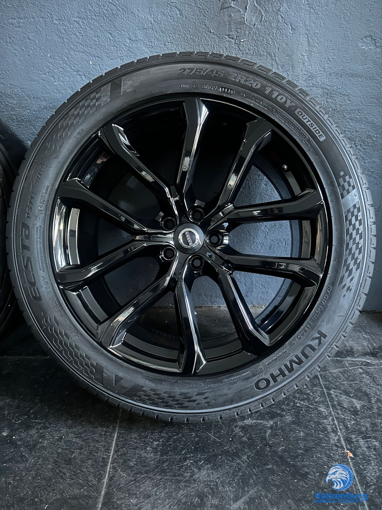 Nieuwe originele Volvo XC90 5 Spoke Black R Design 20 inch z, Auto-onderdelen, -, 275 mm, -, Banden en Velgen