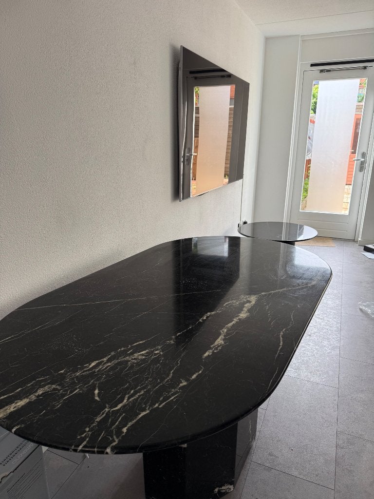 Eettafel met echt marmeren blad, Ophalen, Overige materialen, Modern, elegant, 50 tot 100 cm