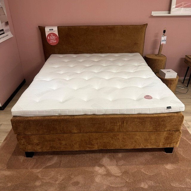 Eastborn Boxspring Gentle - 180x210cm, Bruin, Ophalen of Verzenden, 180 cm, Stof