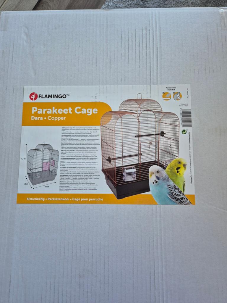 Parkieten kooi nieuw in doos, Dieren en Toebehoren, Kooi, Ophalen, Minder dan 60 cm, Minder dan 75 cm