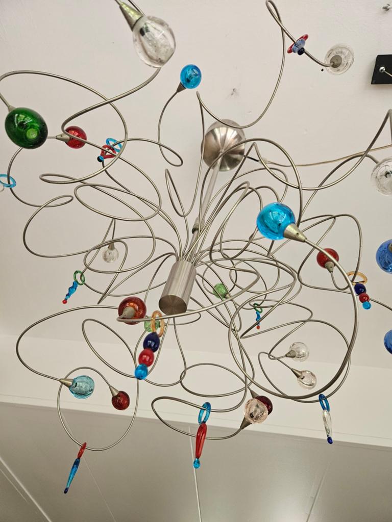 Moderne design  hanglamp/ kroonluchter, Huis en Inrichting, Lampen | Hanglampen, Ophalen, Gebruikt, Glas, 75 cm of meer