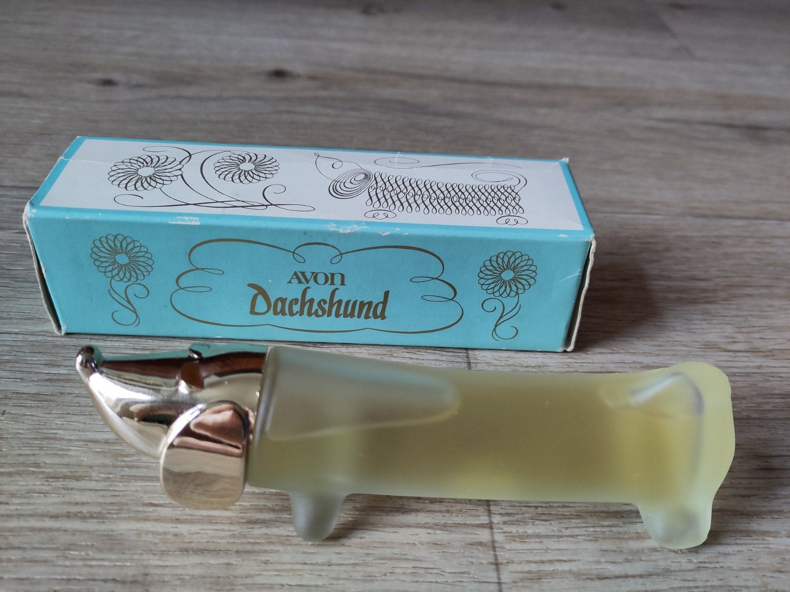 Vintage Avon Dachshund 45ml / Teckelparfum, Verzamelen, Parfumverzamelingen, Ophalen of Verzenden, Zo goed als nieuw, Parfumfles