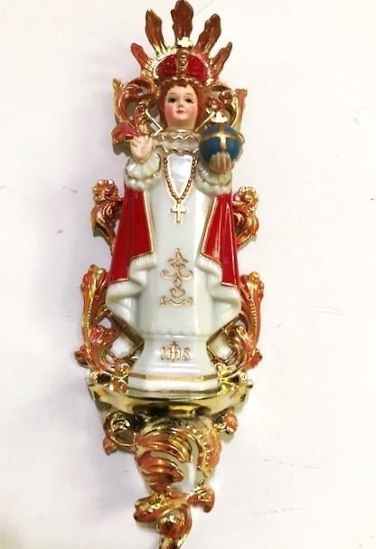 Kindje Jezus van Praag in Kapel goud verguld vintage😍🙏💑🤗, Antiek en Kunst, Ophalen of Verzenden