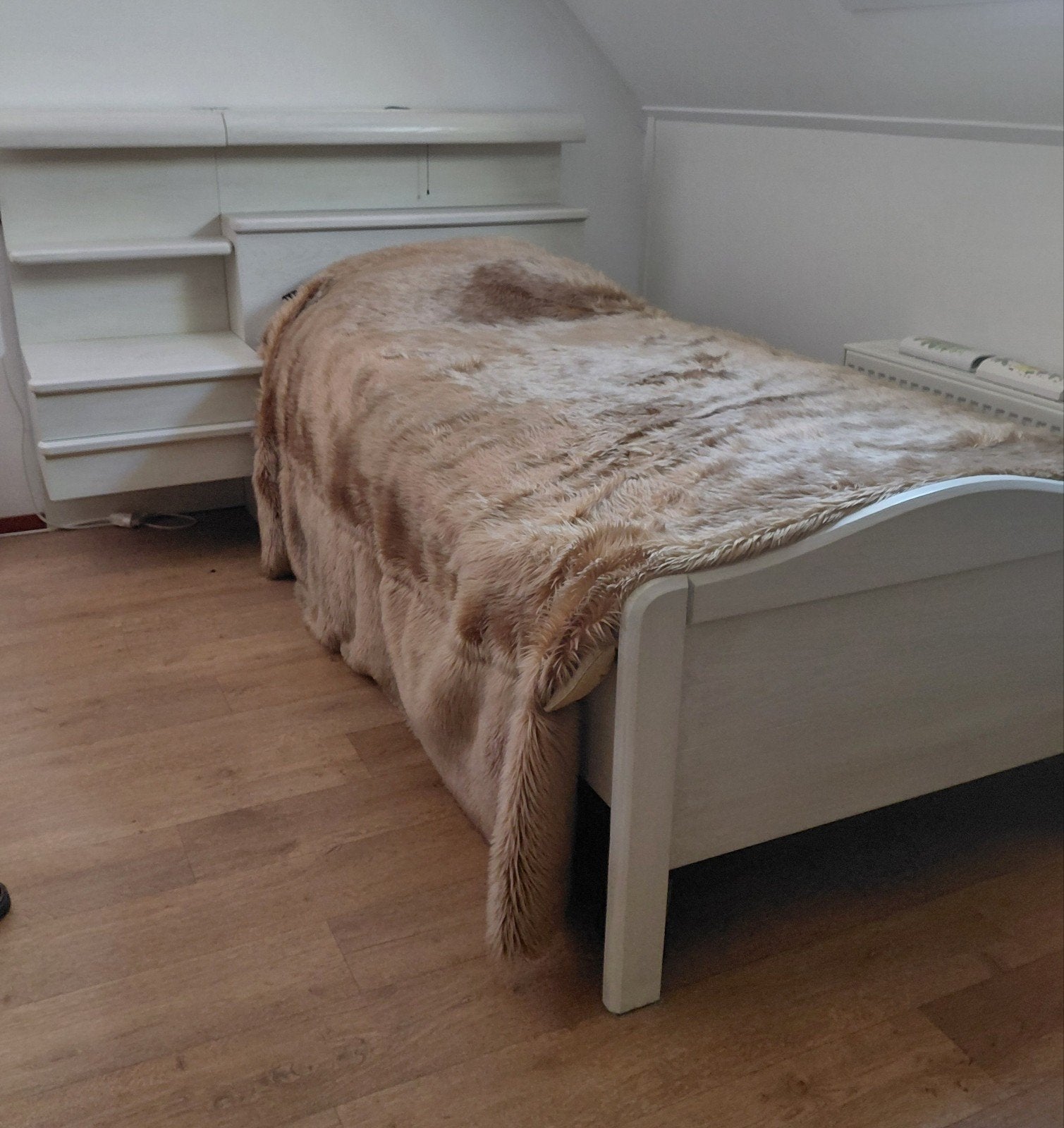 1 persoons bed ledikant, Ophalen, Gebruikt, Eenpersoons, Hout