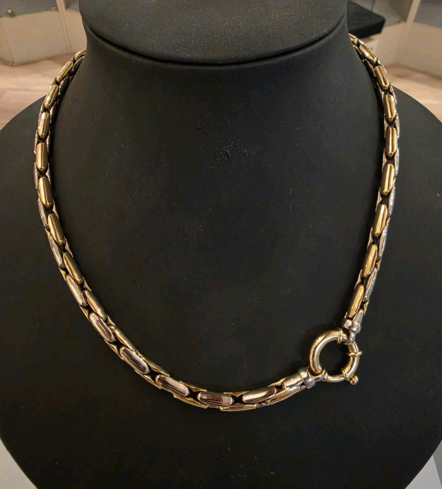 Luxe 14 karaats gouden bicolor dames Cardano schakel ketting, Ophalen of Verzenden, Zo goed als nieuw, Goud, Goud
