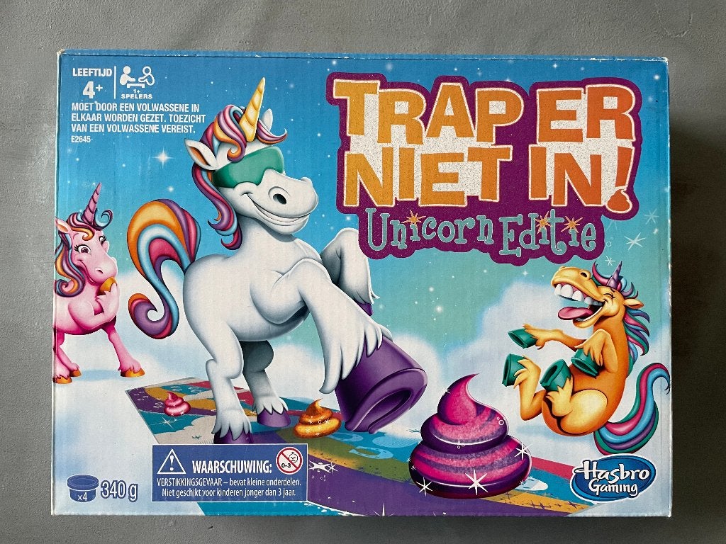 Trap er niet in! Unicorn editie, Een of twee spelers, Ophalen of Verzenden, Zo goed als nieuw, Hasbro