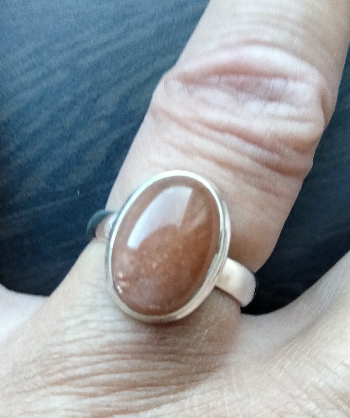 goudsteen ring maat 18, 18 tot 19, Verzenden, Nieuw, Oranje