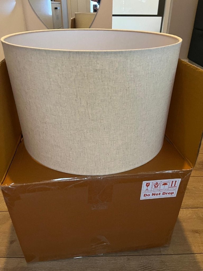 Lampenkap, Ophalen, 50 cm, Beige, Rond