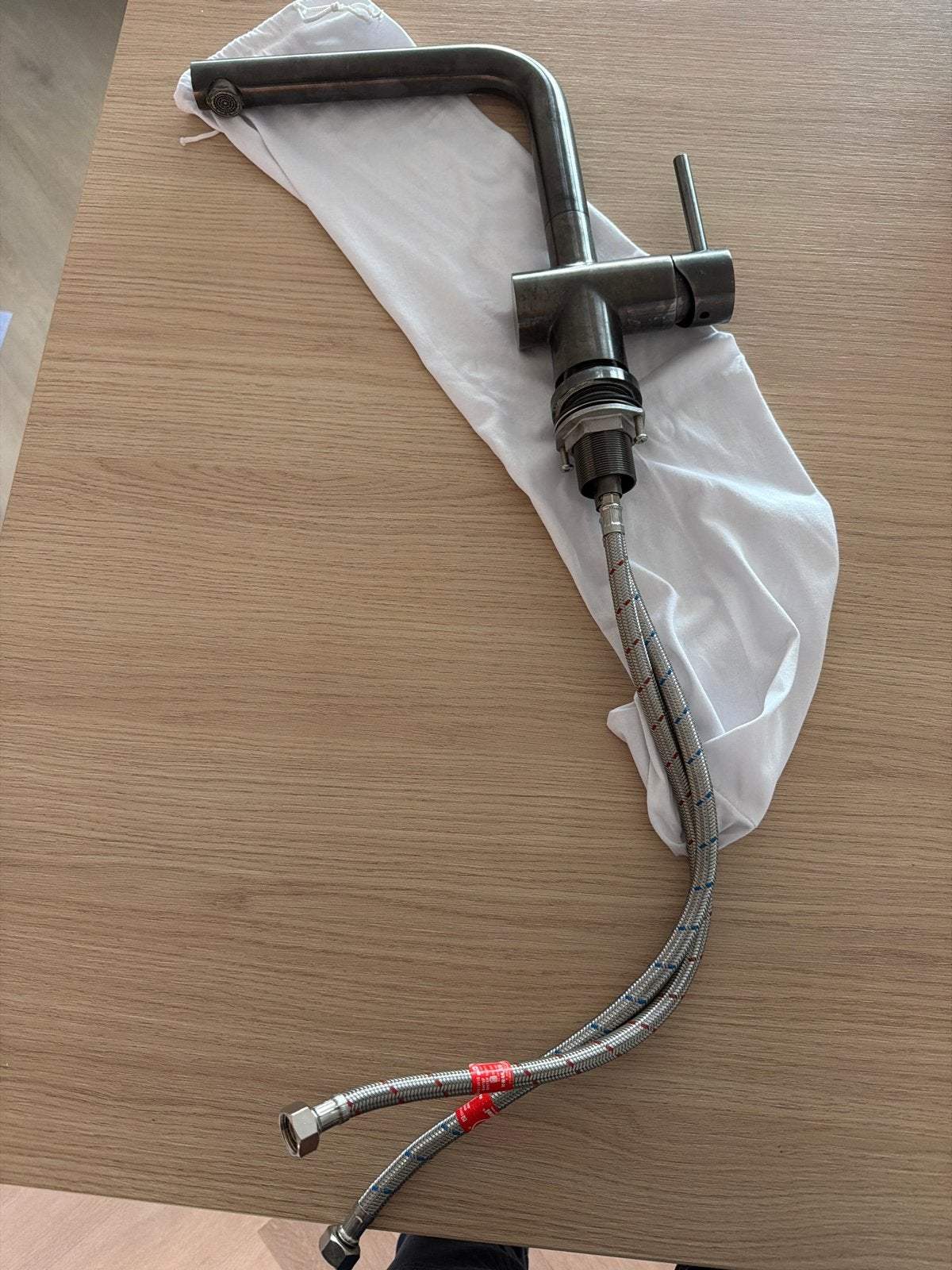 Lanesto Keukenkraan Geborsteld Gunmetal, Ophalen of Verzenden, Zo goed als nieuw, Rvs, Kraan