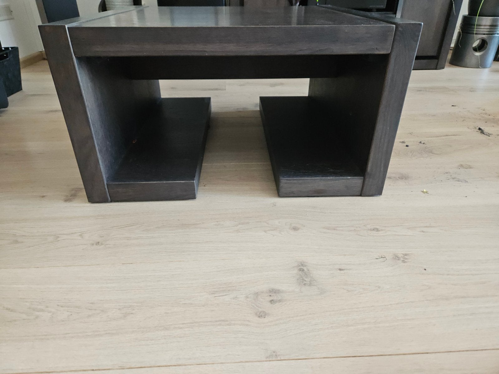 Moderne wenge salontafel met opbergruimte, Ophalen, Gebruikt, 100 tot 150 cm, 50 tot 100 cm