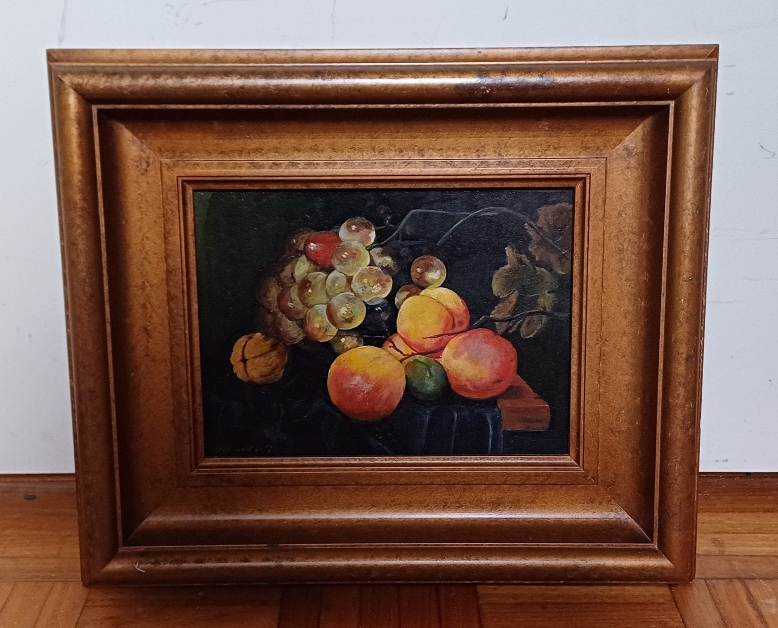 Stilleven met fruit - Gesigneerd olieverfschilderij, Antiek en Kunst, Doek, Ophalen of Verzenden, Olieverf, Klassiek