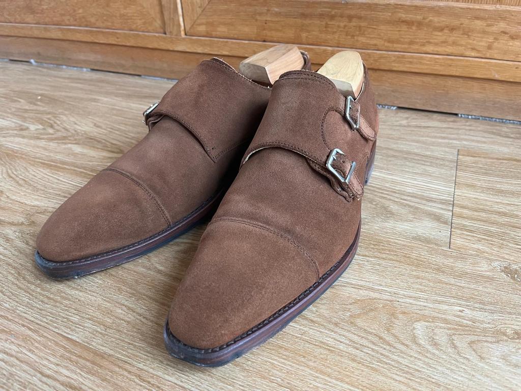 Berwick 1707 gespschoenen snuff suède goodyear mt.8.5 (42.5), Ophalen, Bruin, Gespschoenen, Zo goed als nieuw