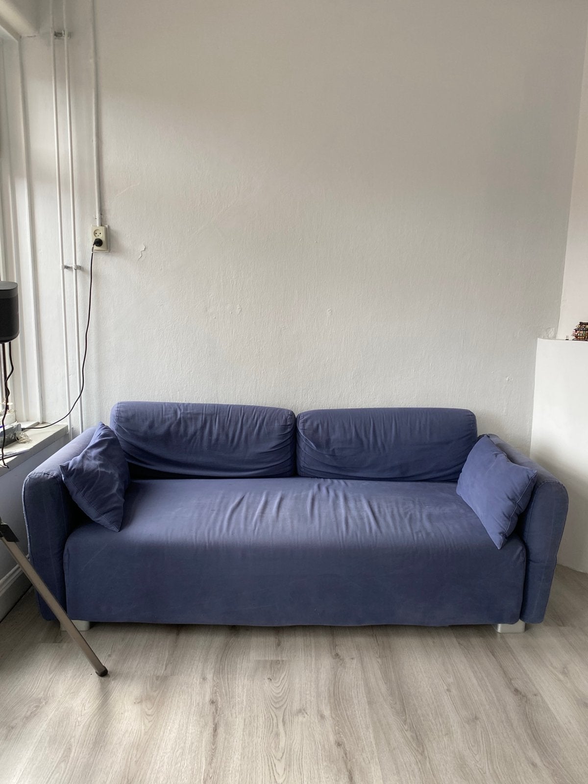 Ikea bank blauw 2-3 persoons, Ophalen, Zo goed als nieuw, 75 tot 100 cm, Tweepersoons