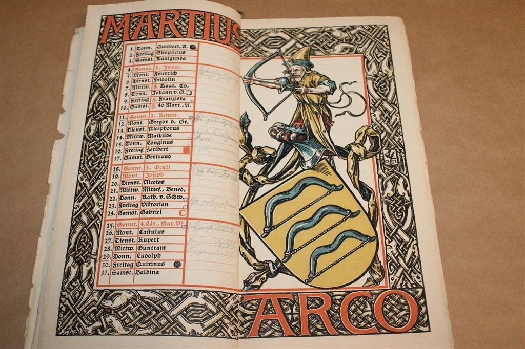 Münchener Kalender 1900 — Heraldische Wapens Otto Hupp, Antiek en Kunst, Antiek | Boeken en Bijbels, Ophalen of Verzenden