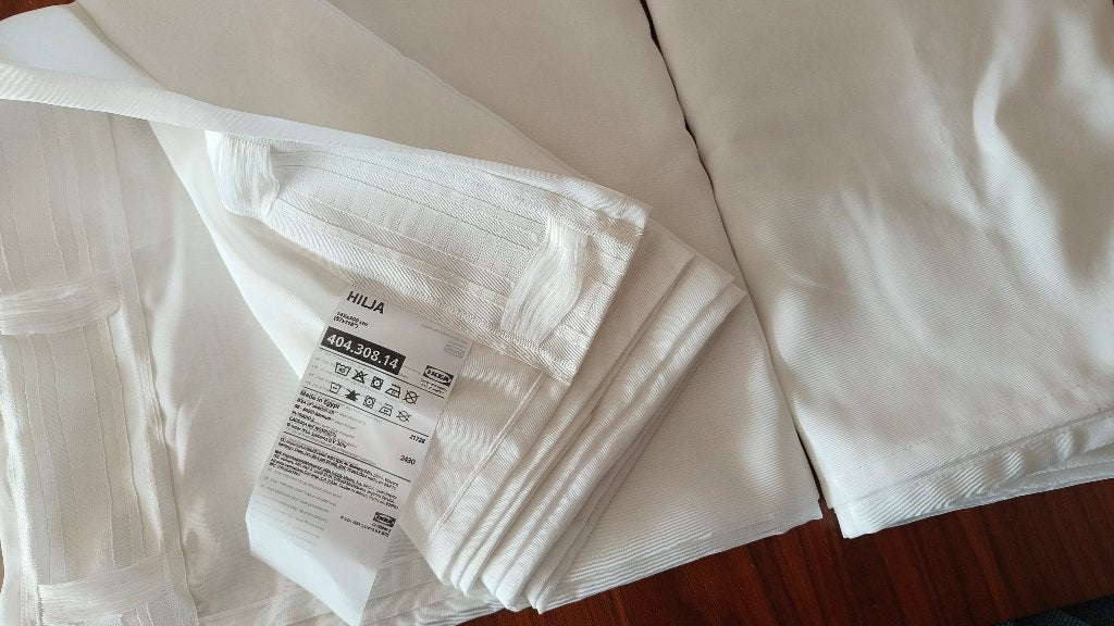 White Ikea curtains - Hilja, Ophalen, 100 tot 150 cm, 200 cm of meer, Wit