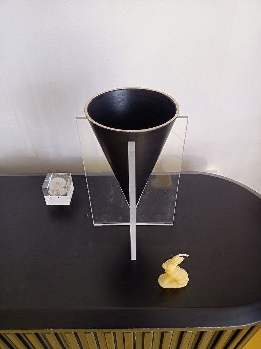 Design vaas Bert Pompe 1983, Ophalen of Verzenden, Gebruikt, Zwart